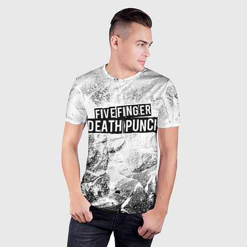 Мужская спорт-футболка Five Finger Death Punch white graphite / 3D-принт – фото 3