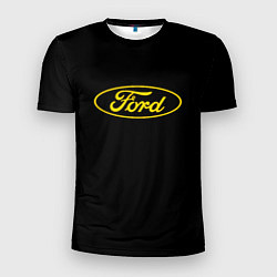 Футболка спортивная мужская Ford logo yellow, цвет: 3D-принт