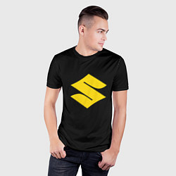 Футболка спортивная мужская Suzuki logo yellow, цвет: 3D-принт — фото 2