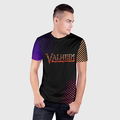 Мужская спорт-футболка Valheim logo pattern / 3D-принт – фото 3