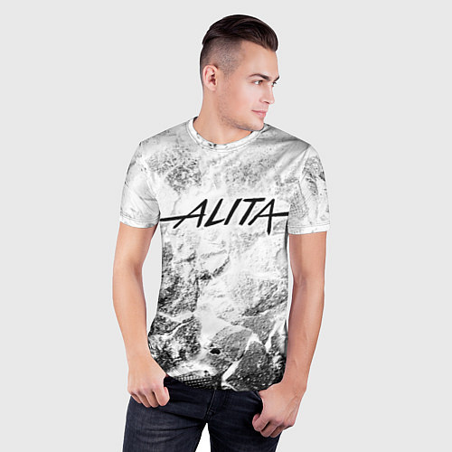 Мужская спорт-футболка Alita white graphite / 3D-принт – фото 3