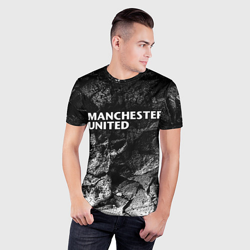 Мужская спорт-футболка Manchester United black graphite / 3D-принт – фото 3