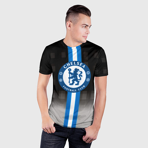 Мужская спорт-футболка Chelsea fc sport geometry / 3D-принт – фото 3
