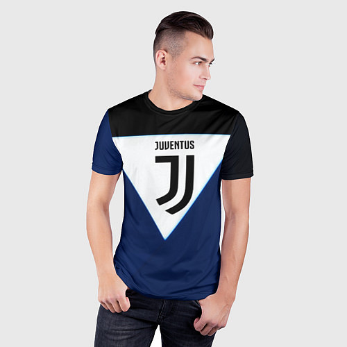 Мужская спорт-футболка Juventus sport geometry color / 3D-принт – фото 3