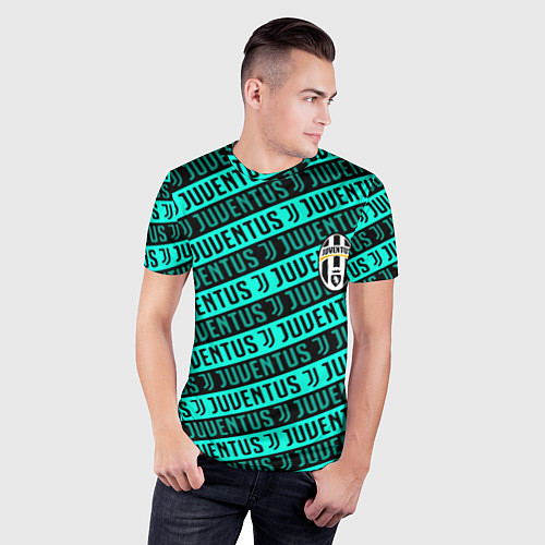 Мужская спорт-футболка Juventus pattern logo steel / 3D-принт – фото 3