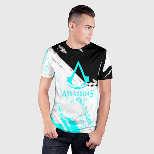 Мужская спорт-футболка Assassins Creed краски текстура / 3D-принт – фото 3