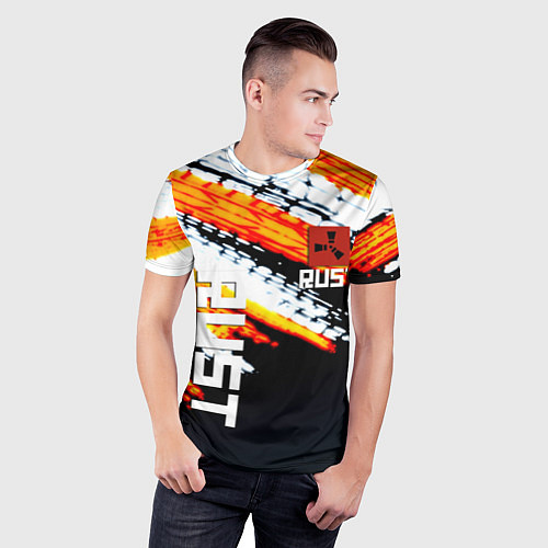 Мужская спорт-футболка RUST краски текстура абстрактная / 3D-принт – фото 3
