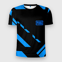 Футболка спортивная мужская PUBG blue geometry, цвет: 3D-принт