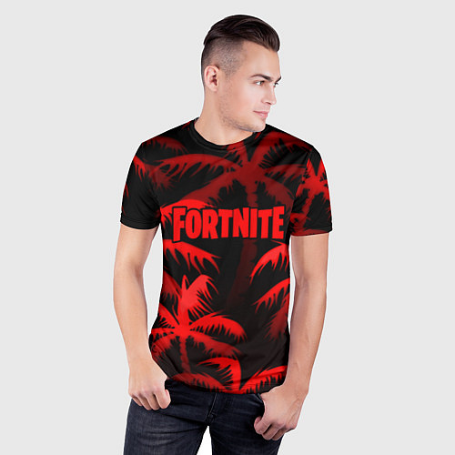 Мужская спорт-футболка Fortnite tropic red / 3D-принт – фото 3