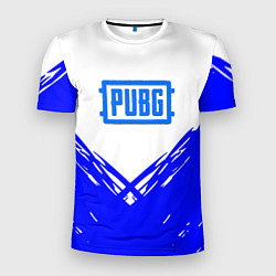 Футболка спортивная мужская PUBG синие краски, цвет: 3D-принт