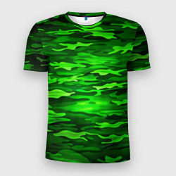 Мужская спорт-футболка Зелёные водоросли-камуфляж
