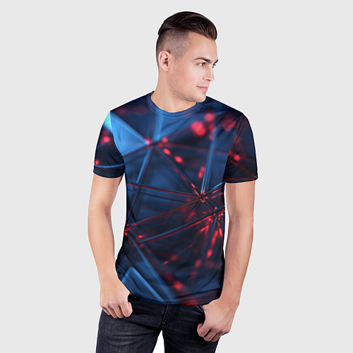 Мужская спорт-футболка Абстрактные треугольные элементы / 3D-принт – фото 3