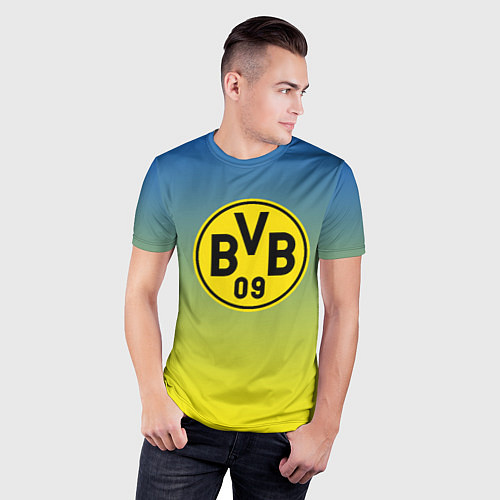 Мужская спорт-футболка Borussia gradient / 3D-принт – фото 3