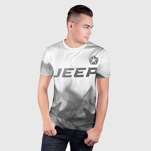 Мужская спорт-футболка Jeep - white gradient посередине / 3D-принт – фото 3