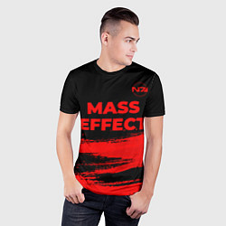 Футболка спортивная мужская Mass Effect - red gradient посередине, цвет: 3D-принт — фото 2