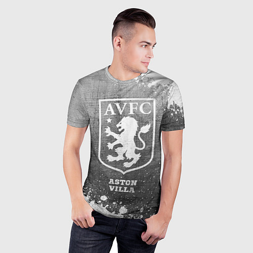 Мужская спорт-футболка Aston Villa - grey gradient / 3D-принт – фото 3