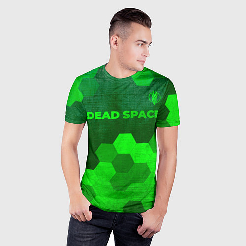 Мужская спорт-футболка Dead Space - green gradient посередине / 3D-принт – фото 3