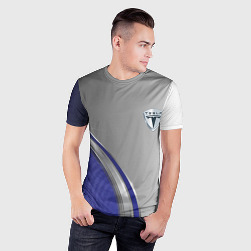 Мужская спорт-футболка Tesla abstraction auto / 3D-принт – фото 3