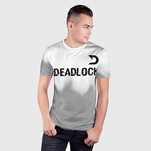 Мужская спорт-футболка Deadlock glitch на светлом фоне посередине / 3D-принт – фото 3