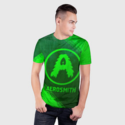 Футболка спортивная мужская Aerosmith - green gradient, цвет: 3D-принт — фото 2