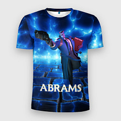 Футболка спортивная мужская Deadlock Abrams синие молнии, цвет: 3D-принт