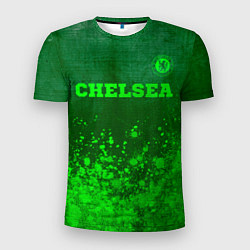 Футболка спортивная мужская Chelsea - green gradient посередине, цвет: 3D-принт