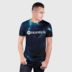 Футболка спортивная мужская Deadlock logo синие молнии, цвет: 3D-принт — фото 2
