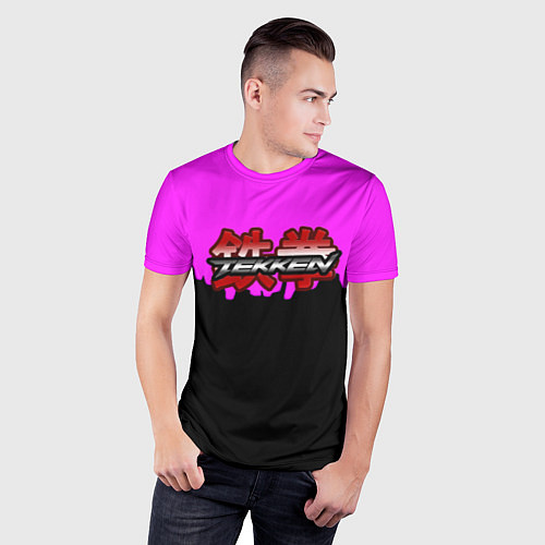 Мужская спорт-футболка Tekken розовая геометрия / 3D-принт – фото 3