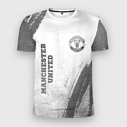 Мужская спорт-футболка Manchester United - white gradient вертикально