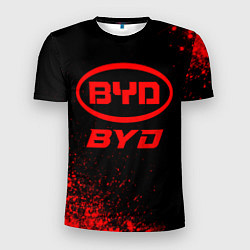 Футболка спортивная мужская BYD - red gradient, цвет: 3D-принт