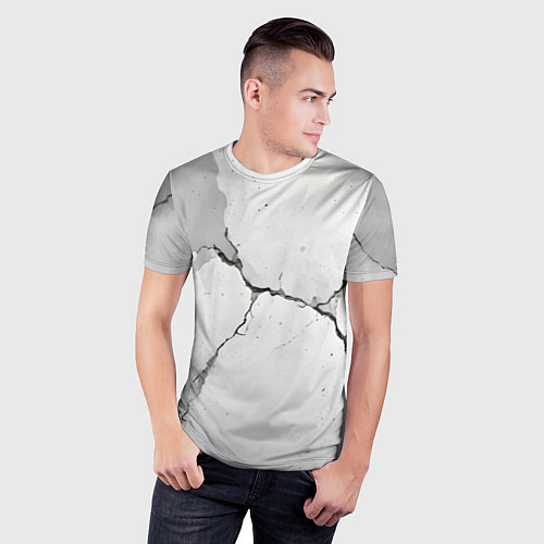 Мужская спорт-футболка Растрескавшийся бетон / 3D-принт – фото 3