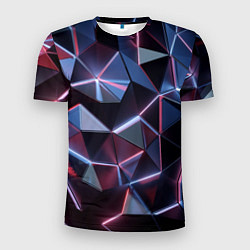 Мужская спорт-футболка Неоновые геометрические плиты