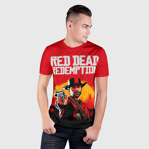 Мужская спорт-футболка Red Dead Redemption - cowboys / 3D-принт – фото 3