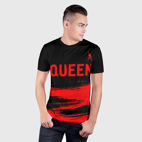 Мужская спорт-футболка Queen - red gradient посередине / 3D-принт – фото 3