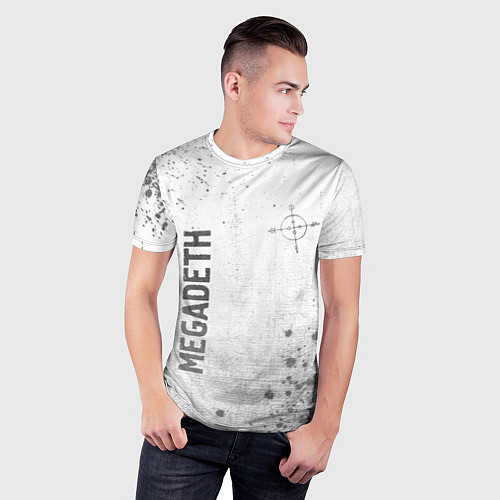 Мужская спорт-футболка Megadeth - white gradient вертикально / 3D-принт – фото 3
