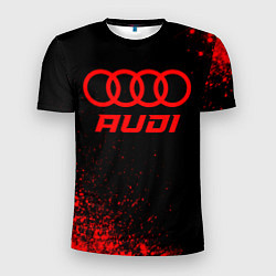 Футболка спортивная мужская Audi - red gradient, цвет: 3D-принт