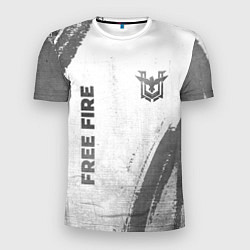 Мужская спорт-футболка Free Fire - white gradient вертикально