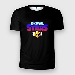 Футболка спортивная мужская Brawl stars neon logo, цвет: 3D-принт