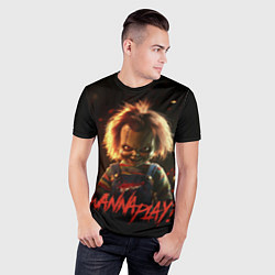 Футболка спортивная мужская Chucky wanna play?, цвет: 3D-принт — фото 2