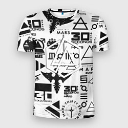Футболка спортивная мужская Linkin park pattern 30 second to mars, цвет: 3D-принт