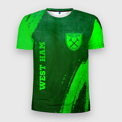 Мужская спорт-футболка West Ham - green gradient вертикально