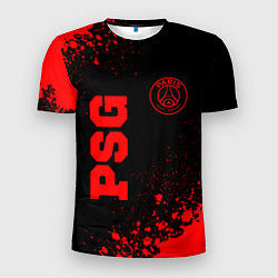 Футболка спортивная мужская PSG - red gradient вертикально, цвет: 3D-принт