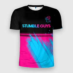 Футболка спортивная мужская Stumble Guys - neon gradient посередине, цвет: 3D-принт