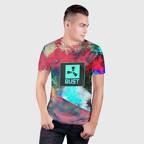 Мужская спорт-футболка RUST geometry color / 3D-принт – фото 3