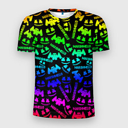 Футболка спортивная мужская Marshmello neon steel pattern, цвет: 3D-принт