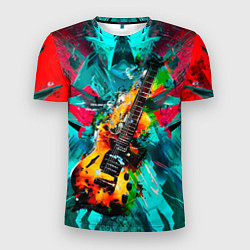 Мужская спорт-футболка Электрогитара в красках
