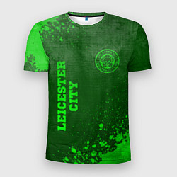 Мужская спорт-футболка Leicester City - green gradient вертикально