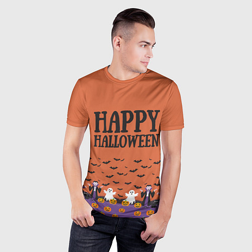 Мужская спорт-футболка Happy Halloween pattern / 3D-принт – фото 3