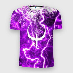 Футболка спортивная мужская Quake неоновые краски шторм, цвет: 3D-принт
