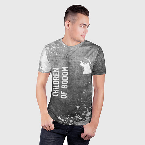 Мужская спорт-футболка Children of Bodom - grey gradient вертикально / 3D-принт – фото 3